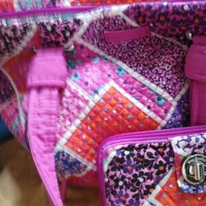 Vera Bradley Pink and Purple Floral Satchel